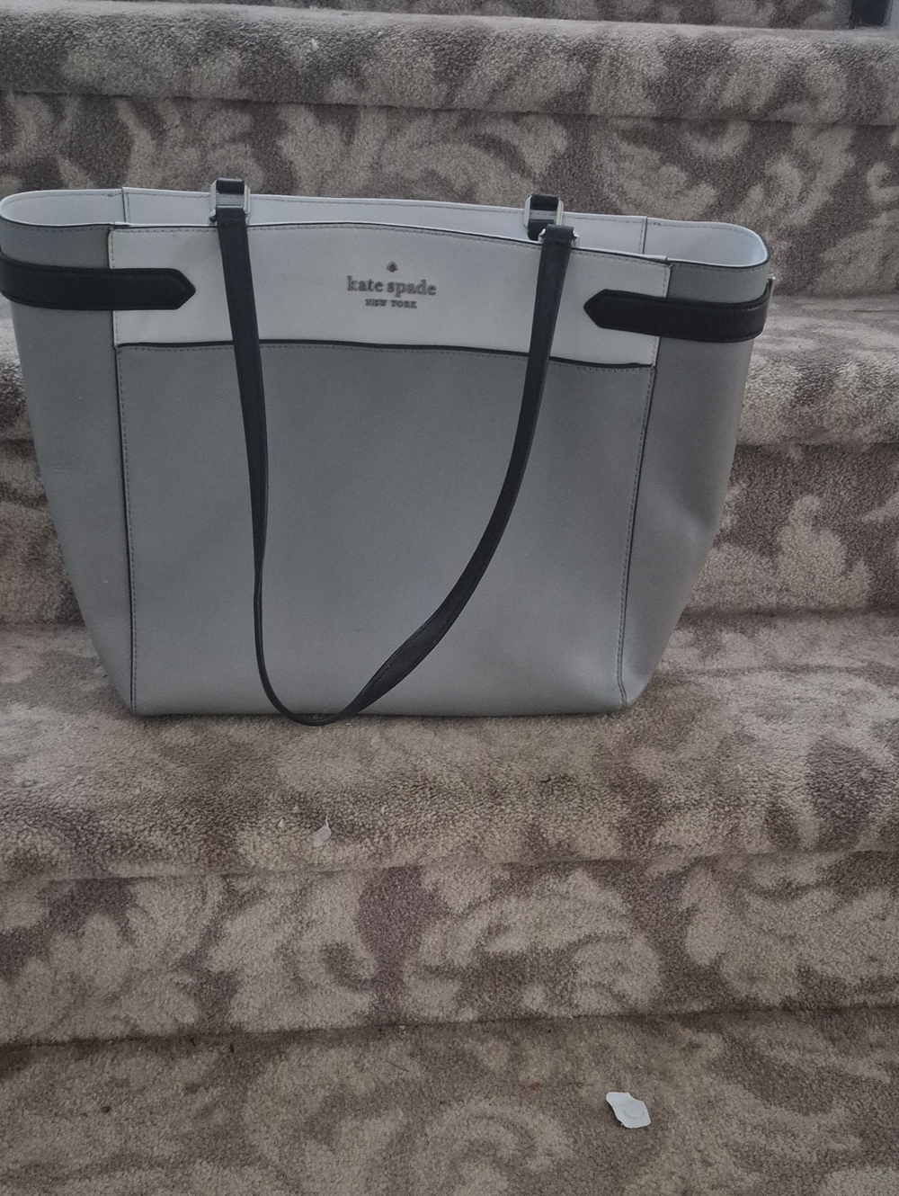kate spade Gray and Black Tote Bag